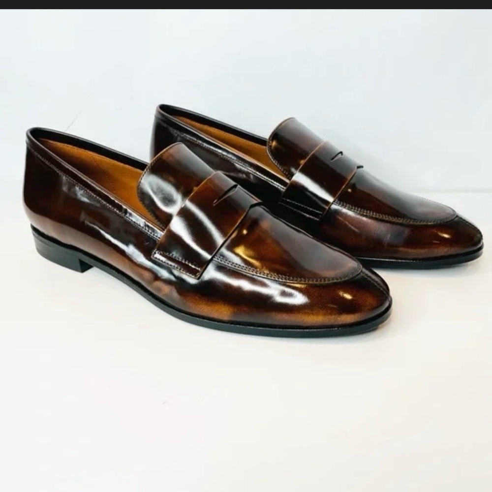 Anthropologie Maeve Elegant Brown Leather Loafers